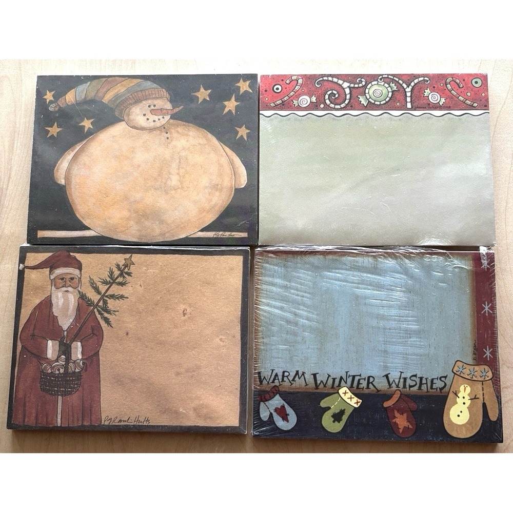 Primitives by Kathy Note Pad LOT of 4 NIP New Winter Christmas Santa Snowman #3